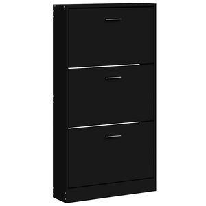 vidaXL Schuhschrank Schwarz 59x17x108 cm Holzwerkstoff