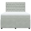 vidaXL Boxspringbett mit Matratze Hellgrau 140x190 cm Samt
