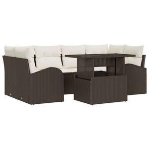 vidaXL Garten-Sofa-Set 7 stk. Braun Poly Rattan
