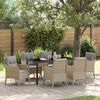 vidaXL Garten Essgruppe mit Kissen 7 pcs Beige Poly-Rattan