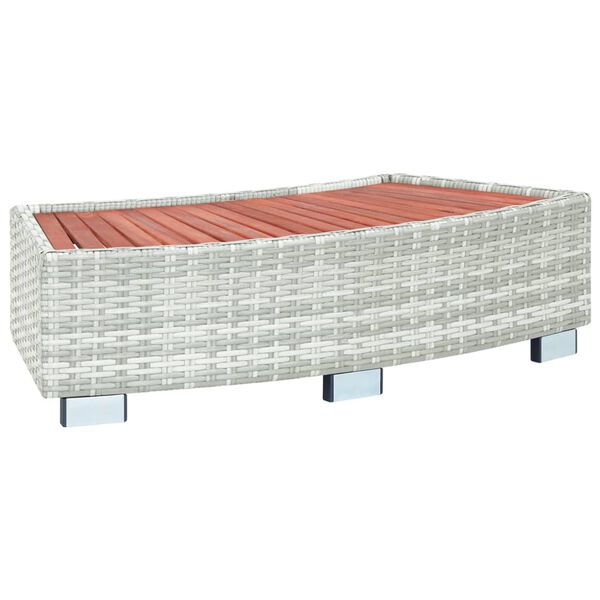 vidaXL Spa-Einstiegsstufe Hellgrau Poly Rattan 92x45x25 cm