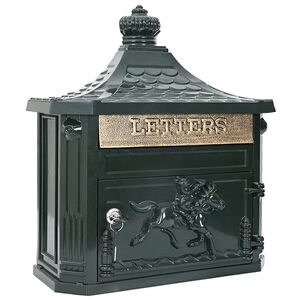 vidaXL Wandmontierter Briefkasten Gr&uuml;n 40,5 x 16 x 45 cm Gussaluminium