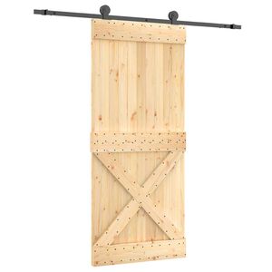 vidaXL Schiebet&uuml;r 90 x 210 cm Massivkiefer (Unbehandelt)