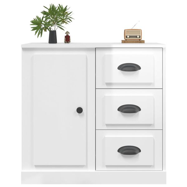 vidaXL Sideboard Hochglanz-Wei&szlig; 70x35,5x67,5 cm Holzwerkstoff