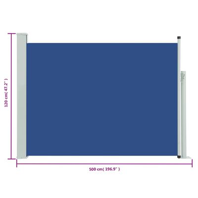 vidaXL Seitenmarkise Ausziehbar 117x500 cm Blau