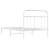 vidaXL Bettgestell mit Kopfteil Metall Wei&szlig; 100x200 cm