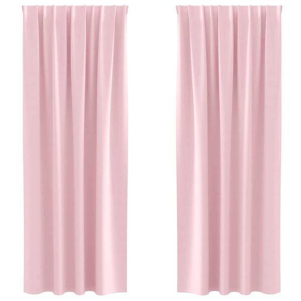 vidaXL Verdunkelungs-Vorh&auml;nge mit Ringen 2 pcs Babyrosa 225 x 140 cm
