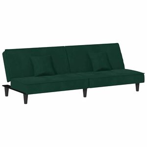 vidaXL Schlafsofa Dunkelgr&uuml;n Samt