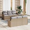 vidaXL Garten-Sofa-Set mit Kissen mit Speicher 7 pcs Beige und Grau