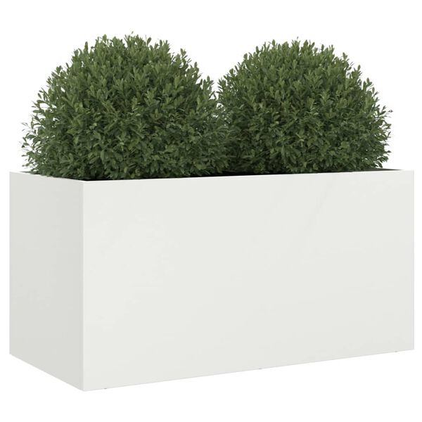 vidaXL Pflanzk&uuml;bel Wei&szlig; 62x30x29 cm Stahl