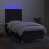 vidaXL Boxspringbett mit Matratze & LED Schwarz 80x200 cm Stoff