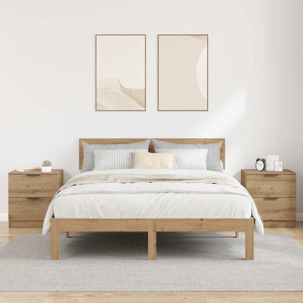 vidaXL Nachttisch 2 pcs Artisan-Eiche 45 x 39 x 50 cm Holzwerkstoff