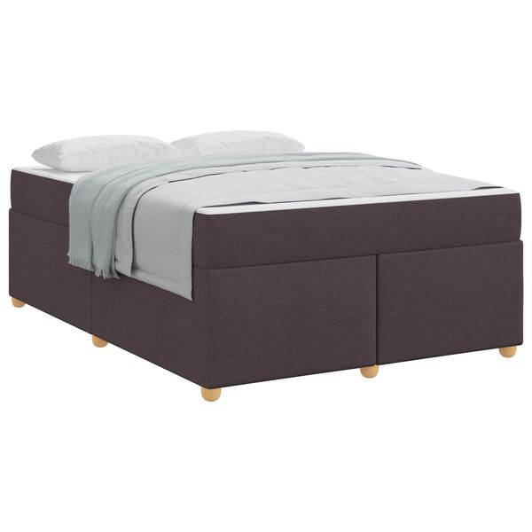 vidaXL Bettrahmen mit Matratze Dunkelbraun 160 x 200 cm Stoff