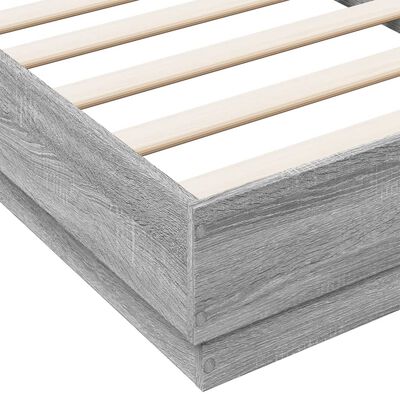 vidaXL Bettgestell Grau Sonoma 75x190 cm Holzwerkstoff