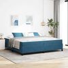vidaXL Bettrahmen mit Matratze Dunkelblau 200 x 200 cm Stoff