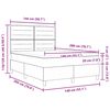vidaXL LED Boxspringbett mit Matratze Dunkelgrau 140 x 200 cm Stoff