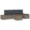 vidaXL Garten-Sofa-Set mit Kissen mit Speicher 6 pcs Grau Poly-Rattan