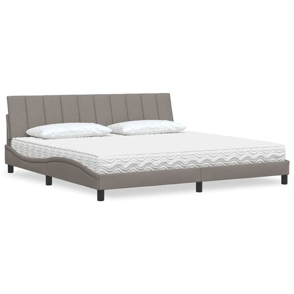 vidaXL Bett mit Matratze "Hanko" Taupe 200x200 cm Stoff