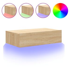 vidaXL TV-Schrank mit LED-Leuchten Sonoma-Eiche 60x35x15,5 cm