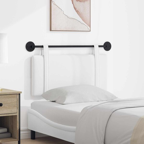 vidaXL H&auml;ngevorderseite Wandmontiert Uni Wei&szlig; 90 x 55 x 5 cm Stoff