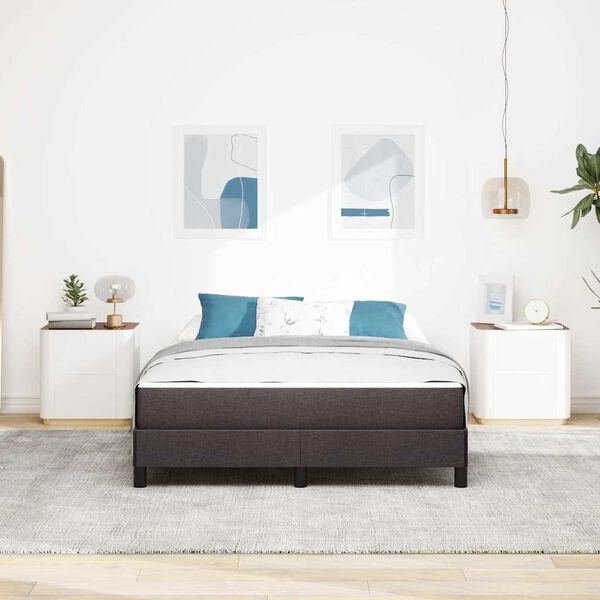 vidaXL Boxspringbett mit Matratze Dunkelbraun 140 x 190 cm Stoff