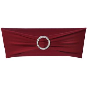 vidaXL 25x Stuhlschleifen Stretch Schleifenb&auml;nder + Diamant Schnalle Bordeaux