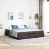 vidaXL Bettgestell mit Matratze mit Matratze 2 pcs Hellbraun Stoff