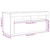 vidaXL TV-Schrank mit LED-Leuchten Braun Eichen-Optik 90x35x40 cm