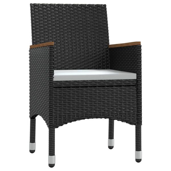 vidaXL 9-tlg. Garten-Essgruppe mit Kissen Schwarz