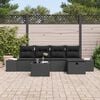 vidaXL Gartensofa-set mit Kissen 6 pcs Schwarz Poly-Rattan