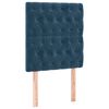 vidaXL Boxspringbett mit Matratze & LED Dunkelblau 90x190 cm Samt