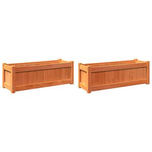 vidaXL Pflanzk&uuml;bel 2 Stk. Wachsbraun Massivholz Kiefer