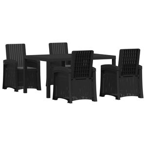 vidaXL Garten Essgruppe 5 stk. Anthrazit PP