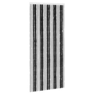 vidaXL Insektenschutzvorhang Chenille Grau und Schwarz 90 x 200 cm