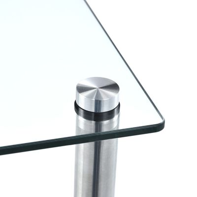 vidaXL Regal mit 3 Ablagen Transparent 40x40x67 cm Hartglas