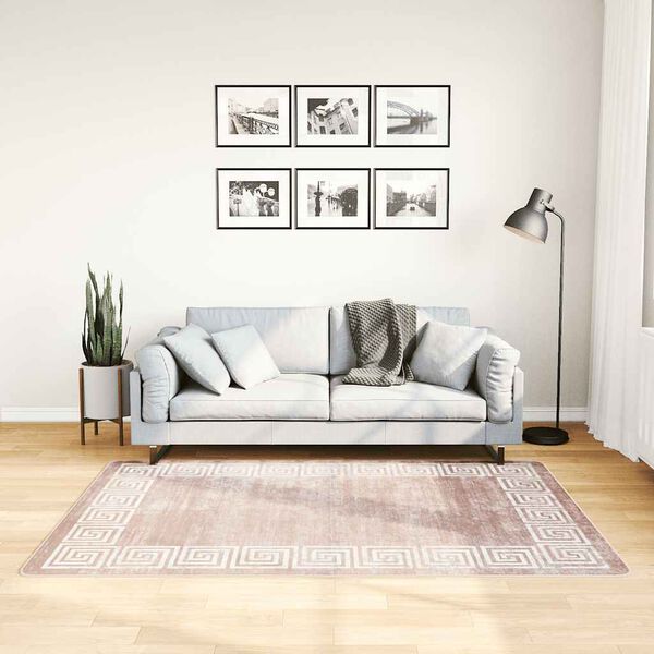 vidaXL Teppich Waschbar Beige 120x180 cm Rutschfest