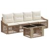 vidaXL Gartensofa-set 5 stk. Beige und Cremewei&szlig; Poly-Rattan