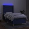 vidaXL Boxspringbett mit Matratze & LED Blau 100x200 cm Stoff