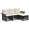 vidaXL Gartensofa-set 4 stk. Schwarz Poly-Rattan