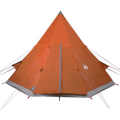 vidaXL Tipi-Campingzelt 4 Personen Grau und Orange Wasserdicht