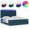 vidaXL Ottoman-Bett mit Matratzen & LED Dunkelblau 200x200 cm Samt