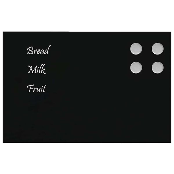 vidaXL Magnettafel Wandmontage Schwarz 40x30 cm Hartglas