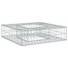 vidaXL Gabionen Hochbeet 80 x 80 x 20 cm Verzinkter Stahl Silber