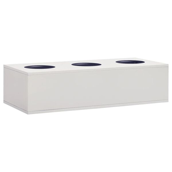 vidaXL B&uuml;ro-Blumenkasten Hellgrau 90x40x23 cm Stahl
