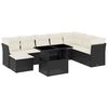 vidaXL 9-tlg. Garten-Sofagarnitur mit Kissen Schwarz Poly Rattan