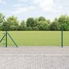 vidaXL Zaunpfosten Gr&uuml;n 100 x 0,4 m (36 mm Maschen) Stahl und PVC