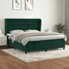 vidaXL Boxspringbett mit Matratze Dunkelgr&uuml;n 160x200 cm Samt