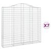 vidaXL Gabionen mit Hochbogen 7 Stk. 200x30x180/200cm Verzinktes Eisen
