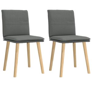 vidaXL Esszimmerst&uuml;hle 2 Stk. Dunkelgrau Stoff
