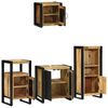 vidaXL Badezimmerm&ouml;bel Set mit Regal 4 pcs Braun Massivholz Mango